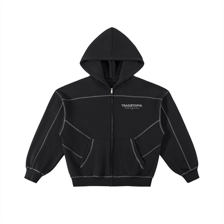 theredthread contrast zipknithoodiewh×bk Trade4Freedom Zip Hoodie – Tradetopia