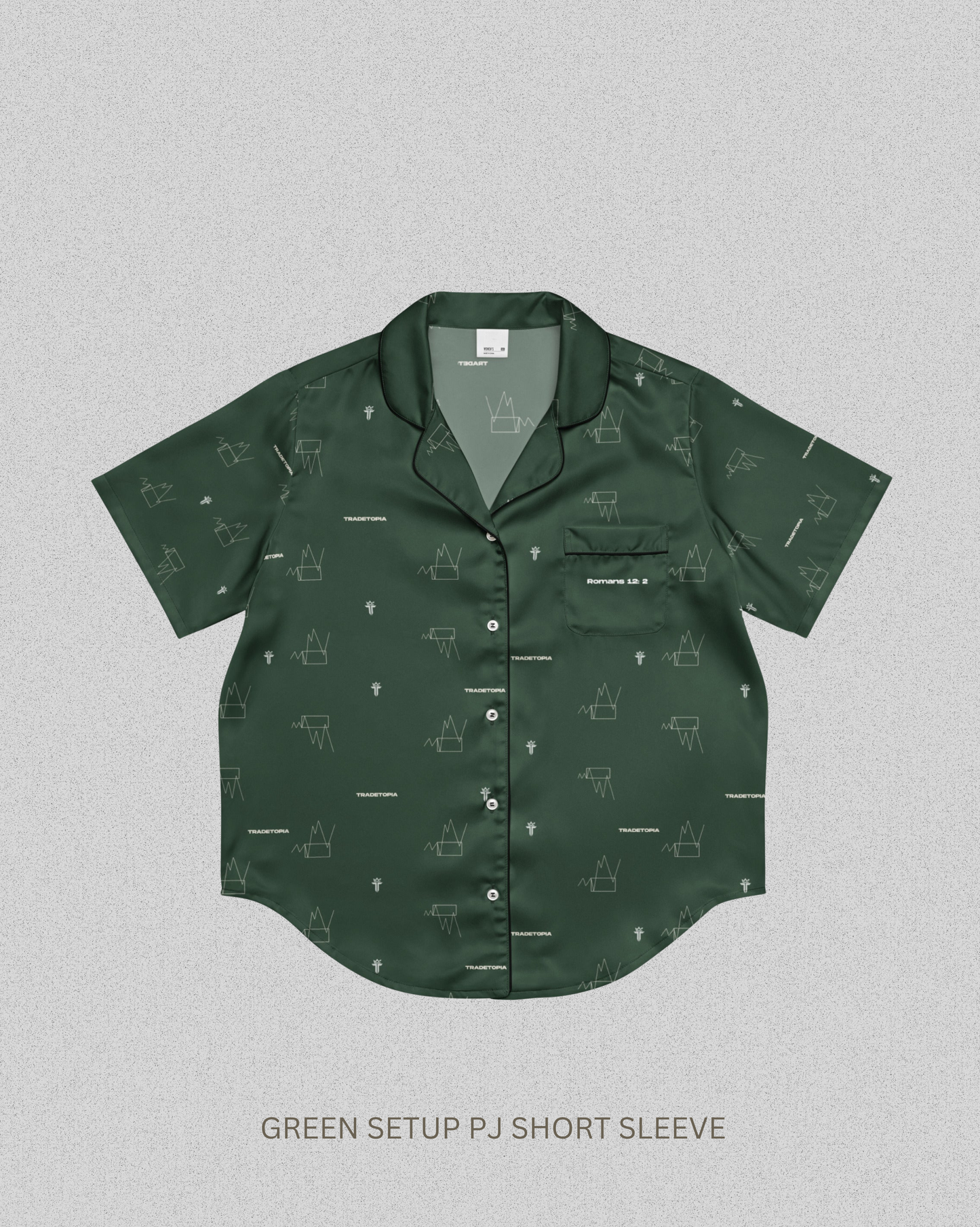 Green women’s short sleeve pajama top